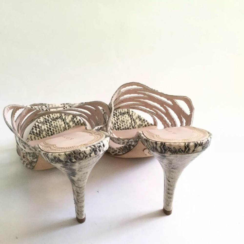 Elie Tahari Snake Print Strap Open Toes Leather - image 3